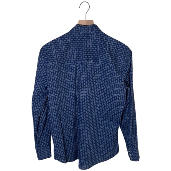 Wrangler Men's Blue/Grey Snap Button Shirt, M - Picture 2 of 7